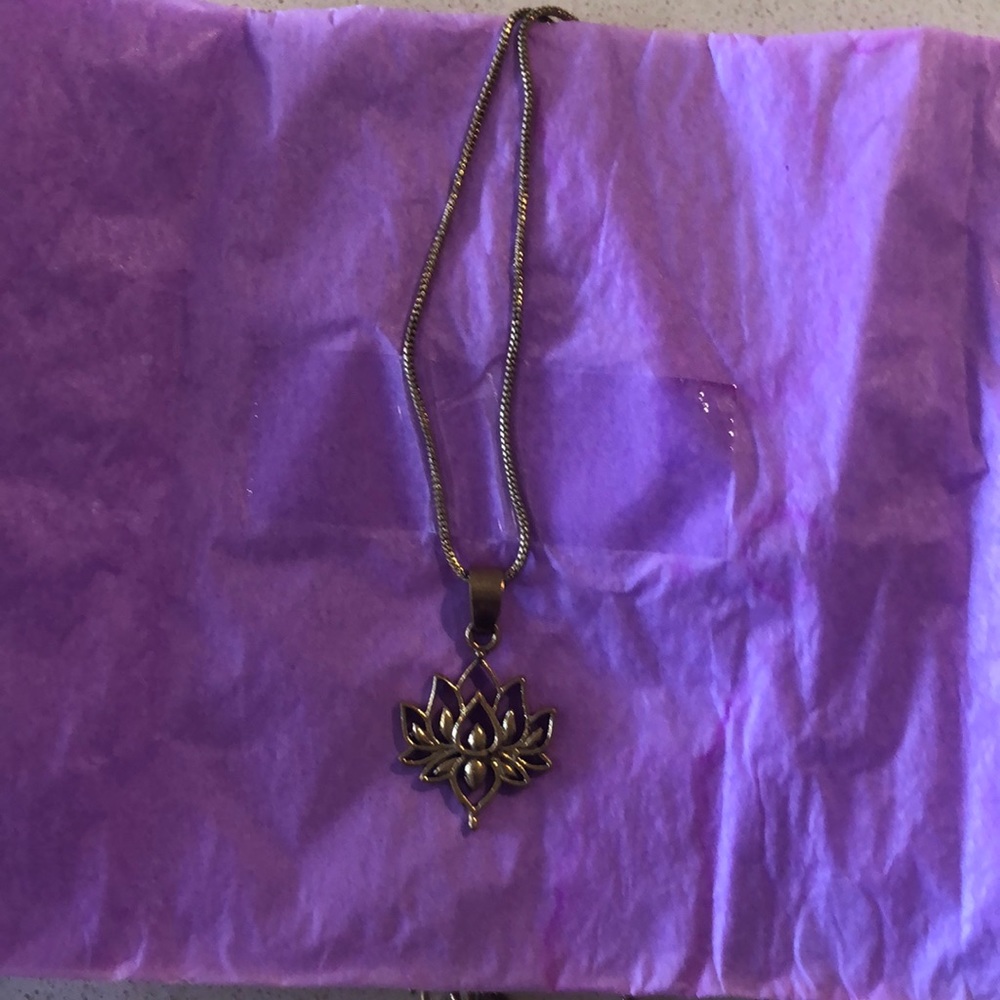 Handmade lotus flower necklace